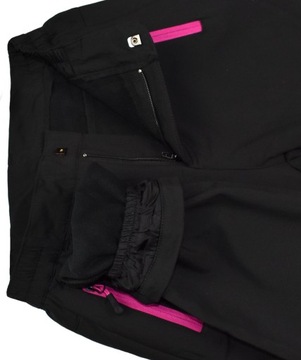HOLD HANDS Czarne Zimowe SPODNIE Ocieplane Softshell - 152/158