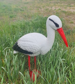 BOCIAN STOJĄCY DUŻY JAK ŻYWY FIGURKA OGRODOWA 76CM