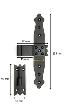 КОМПЛЕКТ ДЛЯ СТАВНИ, ДЕКОРАТИВНАЯ ПЕТЛЯ, УГЛОВАЯ ДВЕРЬ, 6 ЭЛЕМЕНТОВ
