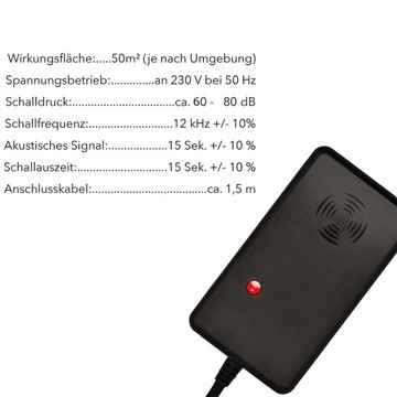 Mocny odstraszacz zwierząt mocny flash, alarm-syrena i czujnik ruchu 50m²