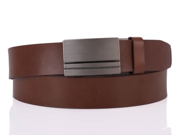 SKÓRZANY Pasek AUTOMAT garnitur jeans3,5cm 140 5XL