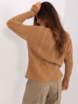 FUKSJA ROZPINANY sweter w warkocze z DEKOLTEM V 61P one size