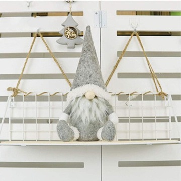 РОЖДЕСТВЕНСКИЙ ЭЛЬФ В ШАПКЕ С БОРОДОЙ Рождественский плюшевая фигурка ЭЛЬФА ГНОМА СЕРЫЙ