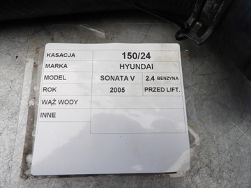 HYUNDAI SONATA V WAZ VODY 2,4B