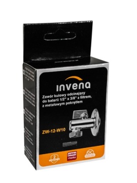 ЗАПОРНЫЙ ШАРОВОЙ КРАН С ФИЛЬТРОМ СОЕДИНЕНИЕМ 1/2 x 3/8 С СЕРТИФИКАЦИЕЙ INVENA