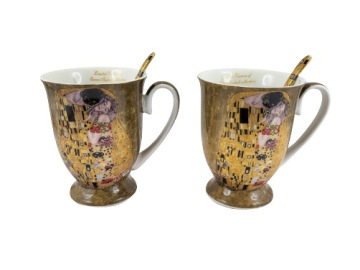 НАБОР ИЗ 2 КРУЖЕК В ПОДАРОЧНОЙ КОРОБКЕ С СЕРДЦЕМ Г.КЛИМТА