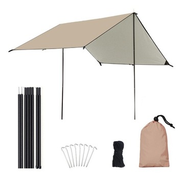 Camping Awning with Poles Waterproof UV