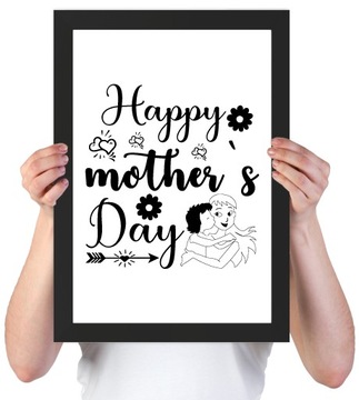 happy mother's day - PLAKAT DLA MAMY W RAMCE A4 dzień matki PREZENT A4