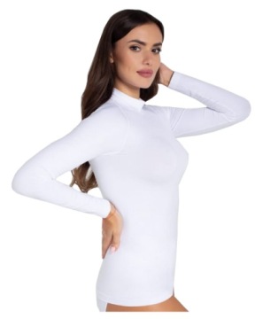 GATTA БЕСШОВНАЯ ПОЛУОБОРОТНАЯ С ДЛИННЫМ РУКАВОМ БЕЛАЯ XL