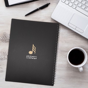 Папка-переплет А4 «МУЗЫКА» Папка на кольцах ЧЕРНАЯ НОТА