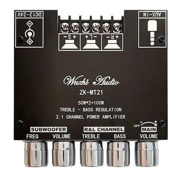 Усилитель BT 2x 50 Вт + 100 Вт Сабвуфер Регулировка звука