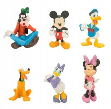 FIGURKI 6 SZT ZABAWKI MYSZKA MIKI MINNIE DONALD