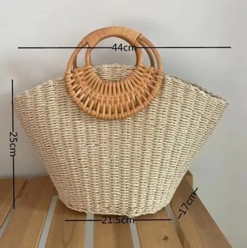 Большая плетеная сумка, корзина на плечо в стиле бохо, соломенная сумка-шоппер, дорожная сумка.