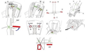 Szelki pasy pasujące do wózka BEBETTO LUCA VULCANO HOLLAND do spacerówki