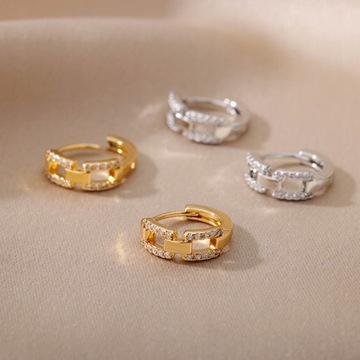Zircon Geometric Earrings Hoop Earrings for W