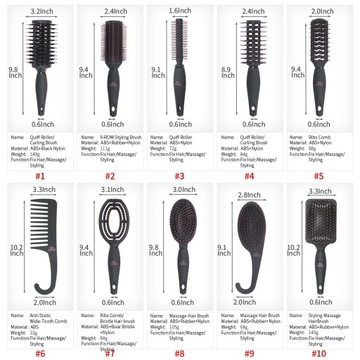 Profesjonalna szczotka do włosów Anti Hair Brush, Vented Hairbrush dla mężczyzn i kobiet Wet 04