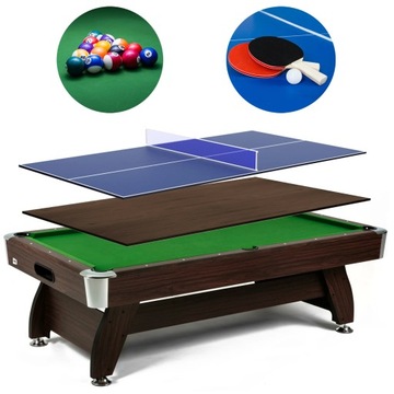 Stół bilardowy 7 FT z nakładką ping-pong blat zestaw gratisy kije bile