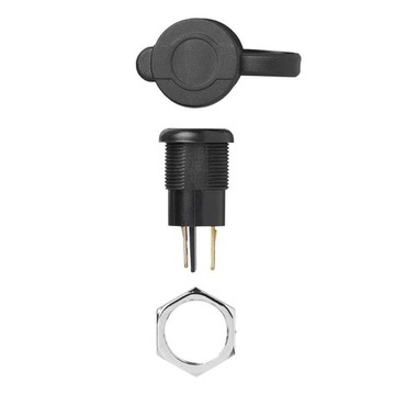 GNIAZDO ZAPALNICZKI DIN MINI TIR 12/24V 16A Z USZCZELKĄ HERMETYCZNE