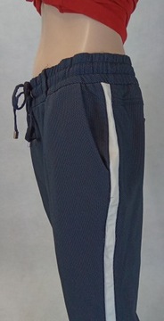 Granatowe spodnie drobne groszki Street One 38/30