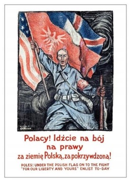 Plakat A3 - Polacy! Idźcie na bój na prawy za ziem