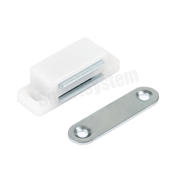 2x МАГНИТНЫЙ ЗАМОК МЕБЕЛЬНАЯ ЗАЩЕЛКА МАГНИТ - БЕЛЫЙ