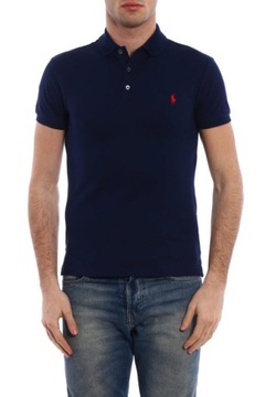 RALPH LAUREN męska koszulka polo granat SLIM r.XXL