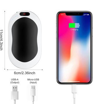 POWERBANK 6000MAH GRZEJNIK CIEPŁY USB LAMPA LED DLA ZIMA