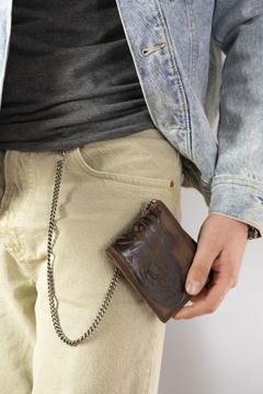 Мужской кожаный мотоциклетный кошелек RFID 2027