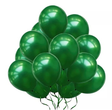 Balony metaliczne gumowe Zielone wesele urodziny 30 szt 25 cm Zielony Party