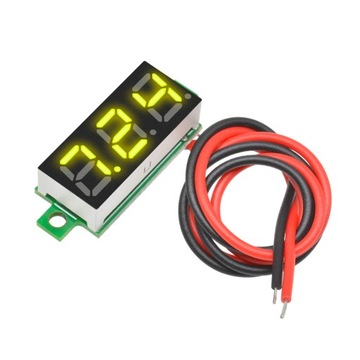 Woltomierz LED panelowy żółty 2,5-30V DC