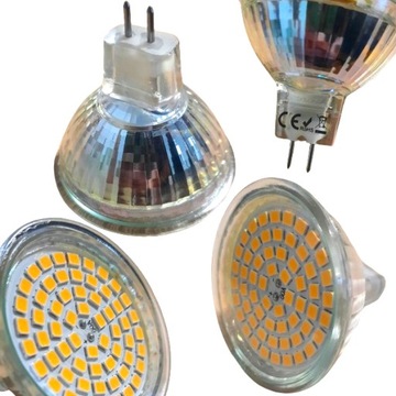 4x ŻARÓWKA LED MR16 12V 2800K CIEPŁY BIAŁY A++ ENERGOOSZCZĘDNA 2835-60smd
