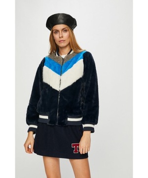 PEPE JEANS GRANATOWY PLUSZOWY BOMBER (M)