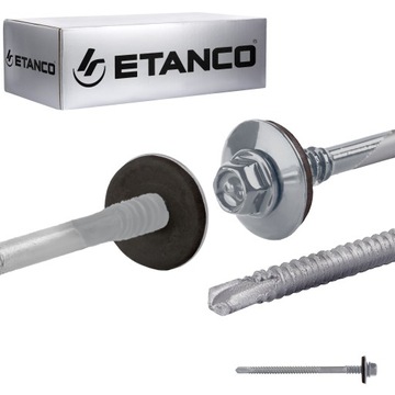 Wkręty do płyty warstwowej 90 mm RAL 9006 100 szt. do metalu Etanco GTR6