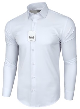 Espada Koszula męska Biała SLIM FIT Bawełna r. XS kołnierzyk 35-36