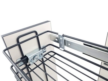 ДВУХЯРОВАЯ ГРУЗОВАЯ КОРЗИНА, 200мм, БЕСШУМНОЕ ЗАКРЫТИЕ, БЕЛАЯ