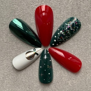 ИСКУССТВЕННЫЕ НОГТИ, РОЖДЕСТВЕНСКИЕ ЗИМНИЕ ТИПЫ, 24 ШТ.