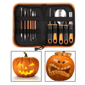 Шаблоны для вырезания тыквы на Хэллоуин 11 шт в сумке