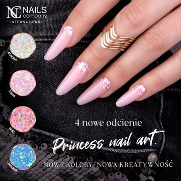 Nails Company Żel Do Zdobień Z Brokatem Princess Nail Art Gel 5g Aurora