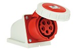 PCE Gniazdo stałe 16A 5P 400V czerwone IP67 1152-6
