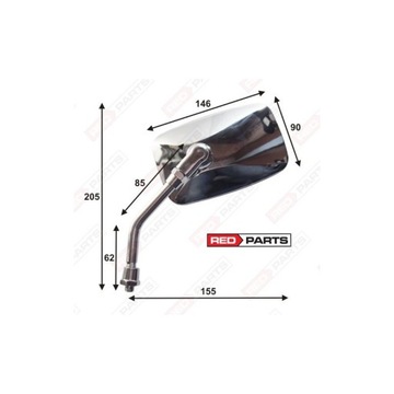 Зеркала мотоциклетные хромированные М10, большое стекло.