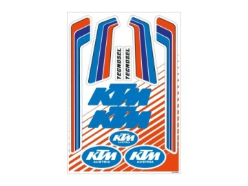 TECNOSEL (BLACKBIRD) KOMPLET NAKLEJEK (OKLEIN) REKLAMOWYCH, LOGO KTM VINTAG