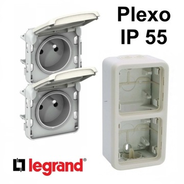 Gniazdo natynkowe pionowe hermetyczne PLEXO IP55