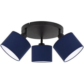 LAMPA SUFITOWA PLAFON OKRĄGŁY PRZEGUBY ABAŻUR GRANATOWY LED