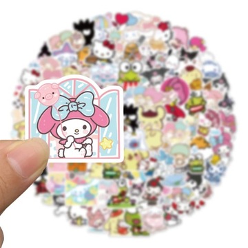 100 sztuk Sanrio Cartoon Kawaii Kuromi moja melodia naklejka na