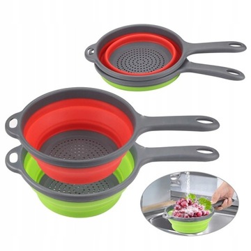 Foldable Silicone Colander Fruit Vegetable Washing