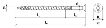 СТОЛЯРНЫЕ ВИНТЫ ПО ДЕРЕВО 5x80 TORX 200 шт.