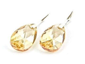 Srebrne Kolczyki z kr. Swarovski Migdały 22mm GSHA