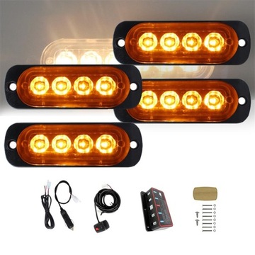 LAMPY OSTRZEGAWCZE LED LAWETA POMOC STROBOSKOPY KOGUT DO ATRAPY POMARAĆZOWE