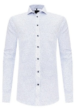 Di Selentino Koszula męska biała wzór SLIM FIT 100% Bawełna 43/XL + Naklejk