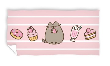 Рушник 70x140 PUSHEEN бавовна для купання великий пляжний кіт рожевий